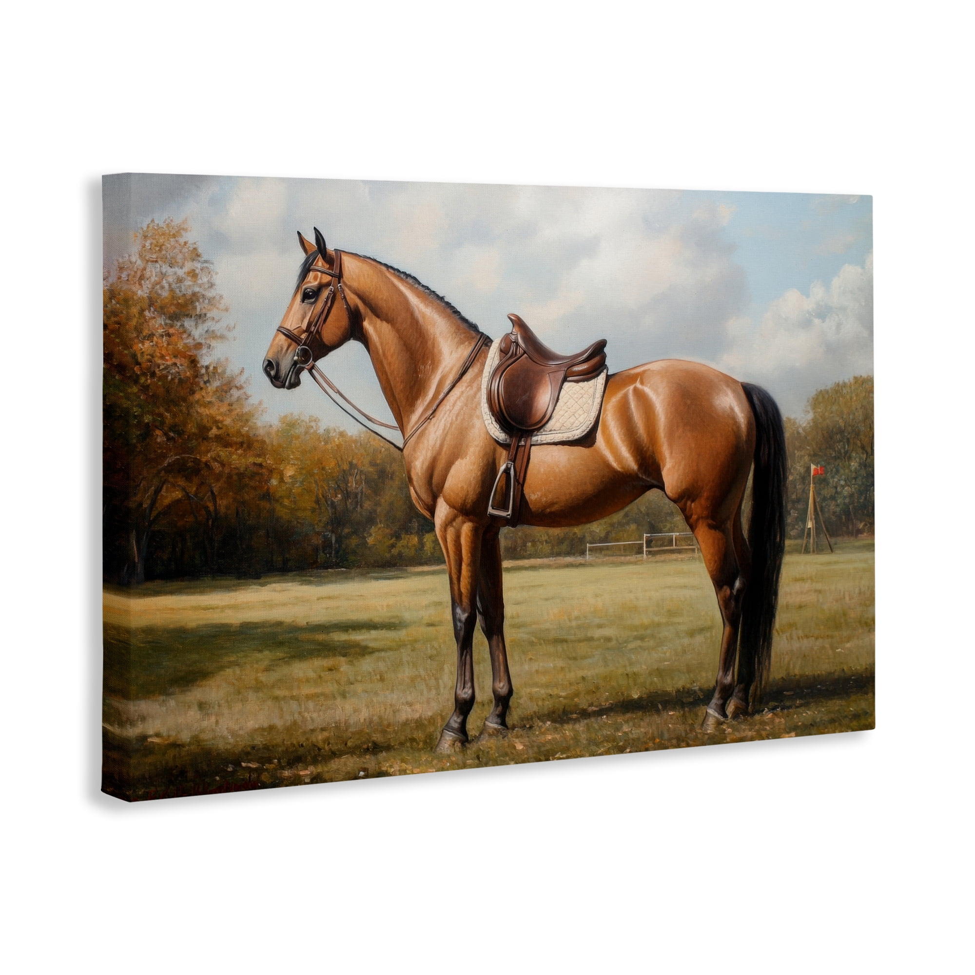 Stupell Industries Show Ready Horse with Saddle Canvas Wall Art, design by Petal Prints Design