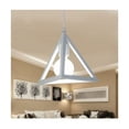 thumbnail image 1 of Lámpara de araña con forma triangular, jaula de suspensión, pantalla de hierro, accesorio de iluminación para sala de estar, comedor, bar suisine, blanco, 1 of 4