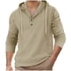 thumbnail image 5 of Ceisia Men's Oversize Hooded Half-Placket Flax Long-Sleeve Top Multi-Solid for Spring/Summer Gift, 5 of 6
