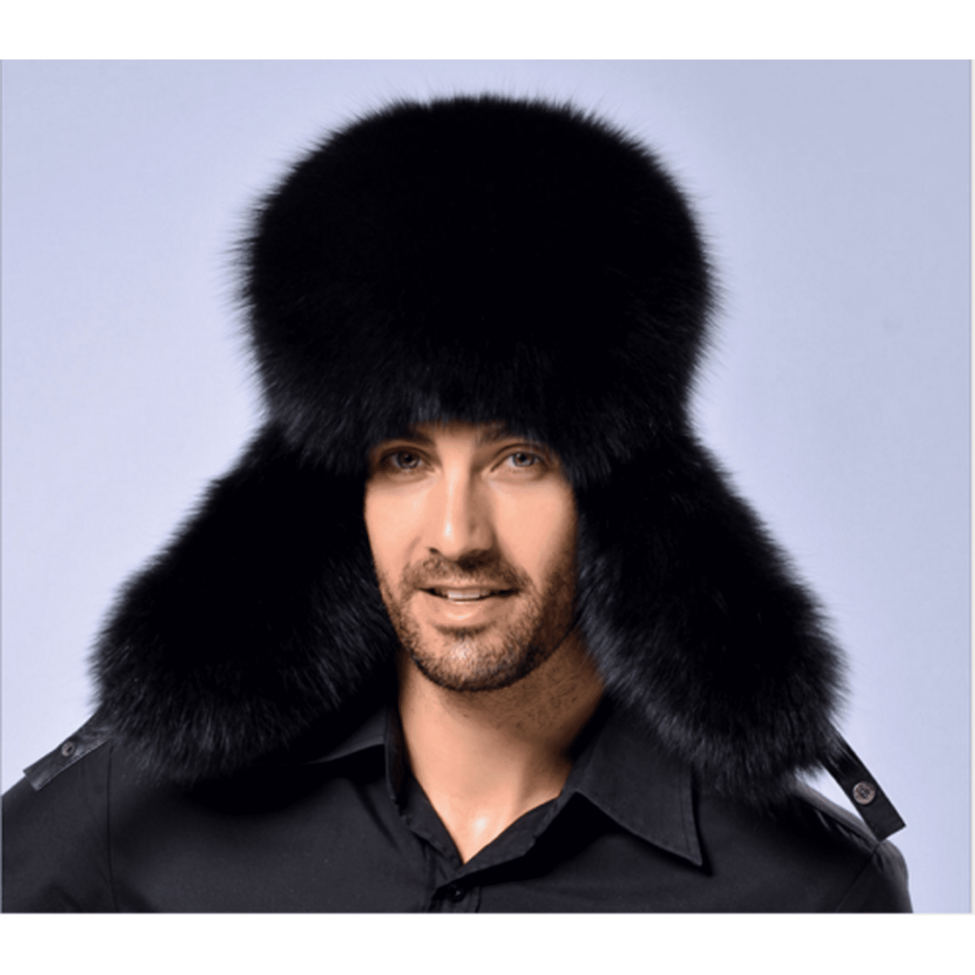 Black fur hat deals