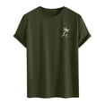 thumbnail image 1 of LUOGENLI T-shirts pour Homme pour Hommes T-shirts Graphiques Vintage T-shirts à Imprimé Floral et Lettrage Col Rond Manches Courtes T-shirts Décontractés d'Été Mode Urbaine Vert Armée P, 1 of 7