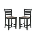 thumbnail image 2 of Powell Colm 24" Indoor Counter Stools, set of 2, Black/Wire Brushed Oak, 2 of 11