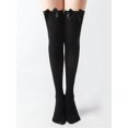 thumbnail image 1 of Calcetines hasta la rodilla negros Calcetines altos con lazo negro negro, 1 of 3