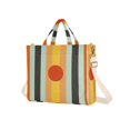 thumbnail image 7 of FORMRS Womens Corduroy Tote Bag Crossbody Shoulder Handbag with Pocket, Stripes and Circle, 7 of 7