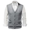 thumbnail image 2 of nsendm Sweater Vest for Men Slim Fit,Mens V-Neck Button Down Knitted Cardigan Vest, 2 of 9