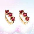 thumbnail image 4 of MasteelfCA 1Pair Women Large Zircon Earrings Simple Diamond Ear Rings Jewelry Gift Decor (Gold), 4 of 7