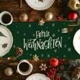 thumbnail image 5 of Green Christmas Dresser Scarf Farmhouse, Dining Table Decorations for Wedding/Parties, Xmas Tree Snowflake Farmhouse Table Runner 120 Inches Long for Kitchen Dining, 13 x 120 In, 5 of 9