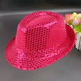 thumbnail image 2 of Sequin Hat Glitter Solid Color Dance Jazz Hat Retro Disco Cap Unisex Costume Cap for Women Men Party Supplies QURATI, 2 of 3