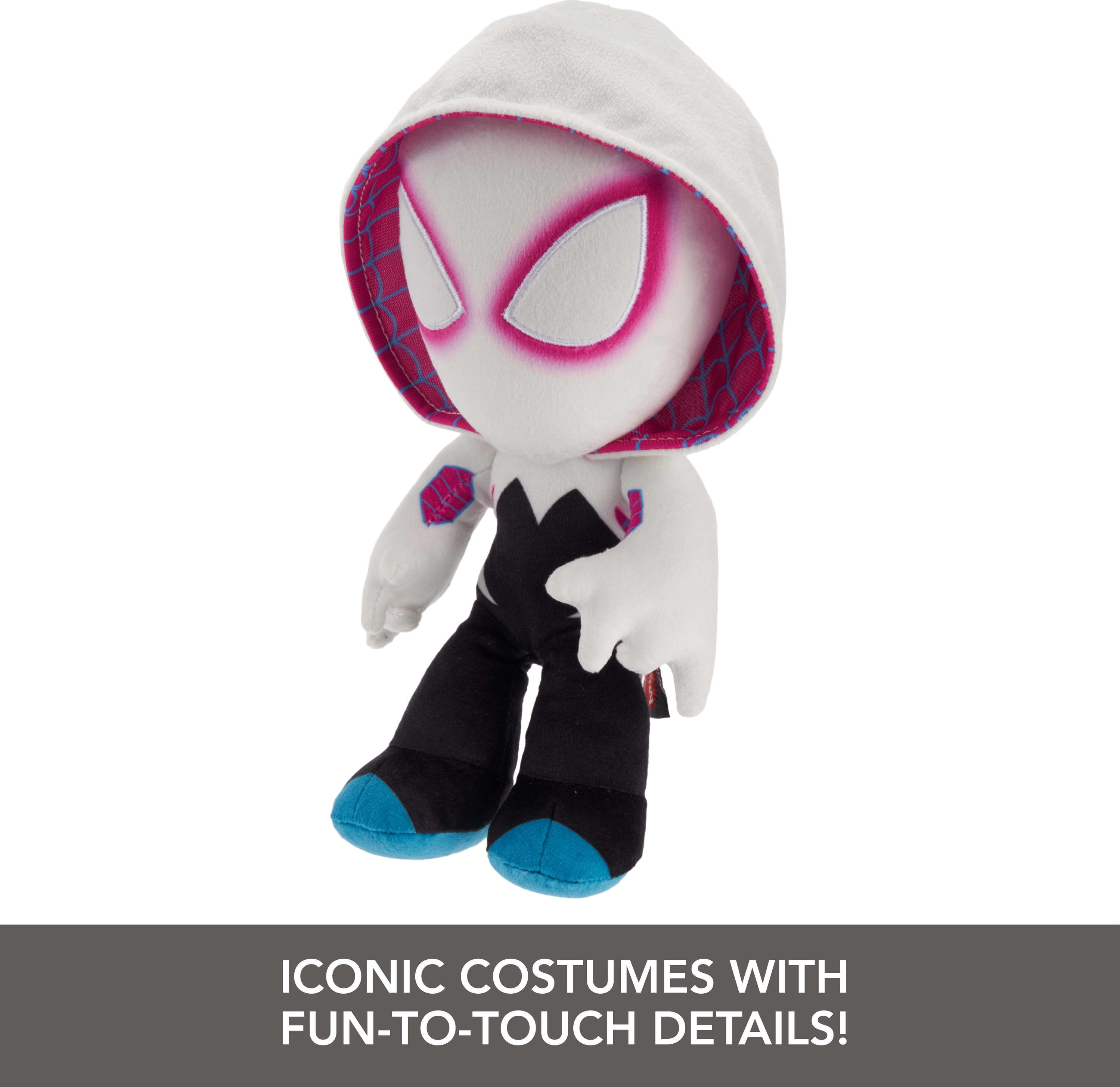 Marvel Plush Spider-Gwen Soft Doll, 8-inch Collectible Stuffed Ghost-Spider Super Hero Figure