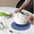 thumbnail image 7 of Round Placemats Heat Resistant Washable Non-Slip Woven Braided Table Mats Cotton Polyester Circle Insulated Place Mats for Dining Table Kitchen & Home Decor, 1Pc, Non-Slip & Reusable(Coffee,14x14"), 7 of 7