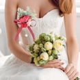 thumbnail image 3 of Novio novia pecho flor ramillete dama de honor muñeca flor conjunto boda fiesta decoración conjunto rojo, 3 of 8
