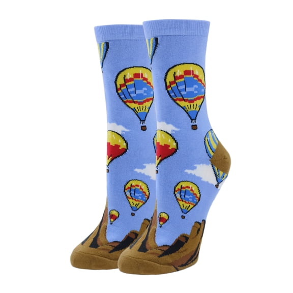 OoohYeah Women’s Funny Hot Air Balloon Crazy Crew Socks, Cool Novelty Comfort Cotton Socks, Fly High