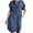 Dark Blue, variant on TopLLC Summer Dresses for Women Fashion Midi Dresses Casual Short Sleeve Slim Solid Color Button Down Imitation Denim Dress Tshirt Dresses with Pockets