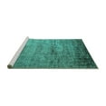 thumbnail image 2 of Ahgly Company Machine Washable Indoor Rectangle Solid Turquoise Blue Modern Area Rugs, 2' x 5', 2 of 4