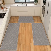 IsecretJoy Washable Kitchen Rugs Sets of 3, Non Slip Kitchen Mats for Floor Waterproof & Stain Resistant Runner Rug for Kitchen, Laundry Room, Hallway