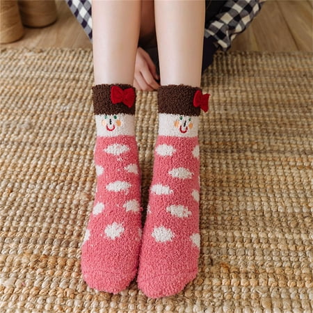 

Socks For Women And Men Jioakfa Women S Plush Thickened Thermal Socks Coral Velvet Socks Cartoon Animal Floor Socks Colour