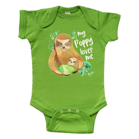 

Inktastic My Poppy Loves Me- Cute Sloth and Baby Gift Baby Boy or Baby Girl Bodysuit