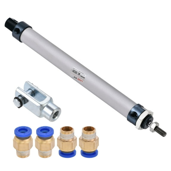 Uxcell 20mm Bore 200mm Stroke Pneumatic Air Cylinder with Y Connector and Fittings