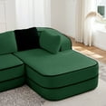 thumbnail image 4 of SOULART 105.9" Cloud Couch, Green Teddy Fabric L-Shaped Sectional Sofa for Living Room, No Assembly Fluffy Comfy Chaise Lounge with Contrast Color Design, 4 of 17