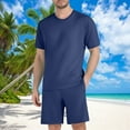 thumbnail image 2 of Miqool Mens and Big Mens Short Sets 2 Piece Outfits Casual Crewneck T Shirt and Shorts Set Summer Tracksuits with Pockets, 2 of 6