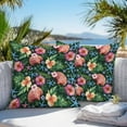thumbnail image 2 of Outdoor Waterproof Pillow Covers Pack of 2, Summer Tropical Flowers Shells Starfish Black Background Decorative Throw Pillowcases Cushion Covers for Garden Patio Tent Sofa Couch, 20x20 inch, 2 of 8