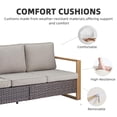 thumbnail image 3 of PARKWELL 6 Piece Outdoor Patio Furniture Set with Fire Pit Table,All-Weather Conversation Set with Wicker Lounge Chair,7-Seat Patio Fire Pit Seating Sets for Backyard Gatherings, Brown/Gray, 3 of 14