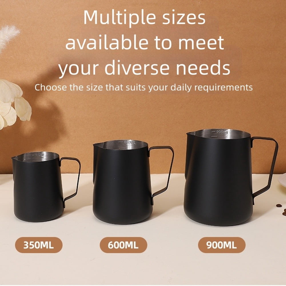 Stainless Steel Milk Frothing Pitcher 350Ml 600Ml 900Ml With Measurement Scale
