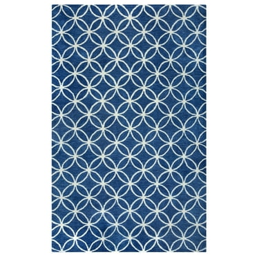Rizzy Rugs Opus Area Rug OP8120 Blue Trellis Lattice 8' x 10' Rectangle
