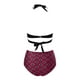 thumbnail image 5 of MKLEKYY Bikini Mujer Traje De Baño Women High Waisted Bikini Sexy Push Up Two Piece Swimsuits Vintage Swimsuit Two Piece Retro Ruched High Waist Print Bikini Set 1017, 5 of 6