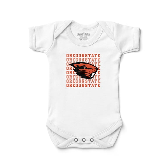 Newborn & Infant Chad & Jake White Oregon State Beavers Retro Bodysuit