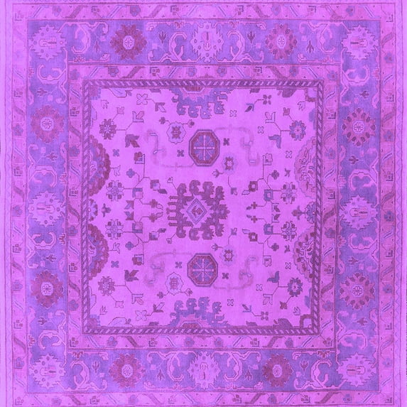 Ahgly Company Indoor Square Oriental Purple Industrial Area Rugs, 5' Square