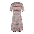 thumbnail image 5 of JULMCOMO Beach Dresses for Women 2024 Summer Casual Elegant Wrap V Neck Dresses Floral Print Boho Dress Flowy Ruched Hawaiian Dresses, 5 of 5