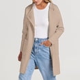 thumbnail image 5 of VISALY Long Cardigans Cardigan with Pockets Womens Knit Cardigan Sweaters Oversized Open Front Long Sleeve Lapel Casual Jacket Fall Coat Oversized Cardigans Warm Cardigan Beige L, 5 of 9
