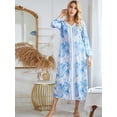 thumbnail image 3 of Nightgowns for Women Deep V Neck Comfy Sleepwear Loungewear,Floral Print House Dresses Long Sleeve Sleep Dress Nightshirt Sleepwear,Full -Length Asymmetric Plus Size Pajama Dress,S-2XL Moon Stary, 3 of 7