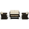 thumbnail image 2 of MeetLeisure 4 Piece Patio Furniture Set, Outdoor Furniture Set with 2 Chairs, 1 Loveseat and Coffee Table for Garden, Patio, Backyard (Beige), 2 of 9