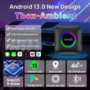 CarlinKit LED AI Box, CarPlay TV Box for Cars, 8+128GB with Android 13.0, Supports YouTube/Netflix, Wireless Apple CarPlay&Android Auto Adapter