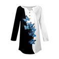 thumbnail image 5 of Tops for Women Trendy Winter Blouse Floral Find Womens Long Sleeve Lapel Half Zip Fit Active Womens Corduroy Tunic Shirt with Sheer Floral Tunic Tops Fitted Long Sleeve Women Blouse Extra Black M, 5 of 5