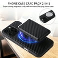 thumbnail image 5 of Alltyechgroup Slim Shockproof Phone Case for iPhone 15 Plus, 2-in-1 Wallet Case with Detachable Magnetic Card Holder, Compatible with MagSafe & Car Mount Cover, Carbon Fiber, 5 of 9