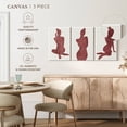 thumbnail image 5 of Elephant Stock Minimalist Bare Belle Wall Art - Horizontal Multi Panel Canvas - Lobby Wall Decor - Wellness Multi Panel - Red And White Decor - 74" x 36", 5 of 8