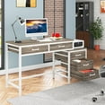 thumbnail image 3 of Tribesigns Computer Desk with 5 Drawers, Home Office Desks with Reversible Drawer Cabinet Printer Stand, Industrial PC Desk with Storage, Rustic Study Writing Table Workstation for Small Spaces, 3 of 8