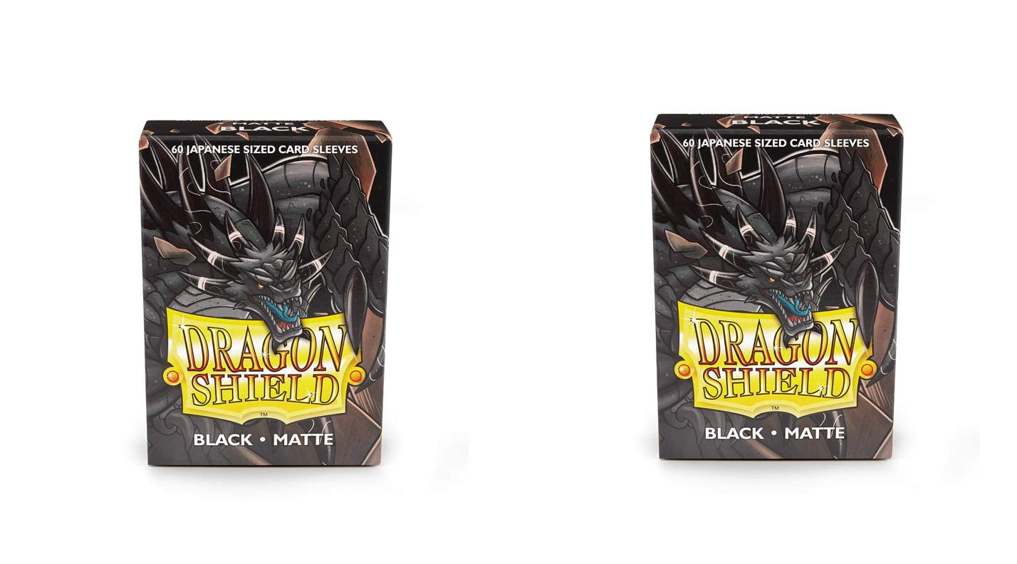 2 Packs Dragon Shield Matte Mini Japanese Black 60 ct Card Sleeves Value Bundle!
