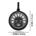 thumbnail image 2 of Stainless Steel Laughing Buddha Good Luck Charm Round Medallion Keychain Circle Ring, 2 of 2