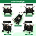thumbnail image 6 of Vomeast Upgrade Wagon Stroller for 2 Kids, 2-Seater Outdoor Baby Stroller Wagon with Canopy, 5-Point Harness, Adjustable Handle(Black), 6 of 12