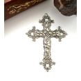 thumbnail image 3 of MONDIAL CANDLES: BIANCA Collection - Ceramic Square Container Candle with ANTIQUE SILVER Floral Cross Ornament, 3 of 3