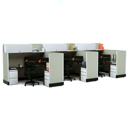 UPC: 0729105179670 | Modern Office Furniture 53-67H 3pack Inline Powered Cubicles