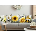 thumbnail image 2 of Sunflower Pillow Covers 18x18, Stripe Sunflower Decor Summer Pillow Covers for Couch Sofa Indoor Outdoor Yellow Sunflower Bee Pillows Summer Decorations, 2 of 6