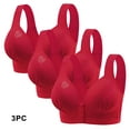 thumbnail image 2 of Wireless Front Closure Bra for Women, Seamless Comfort Bras with Removable Padding, Full Coverage Support for Sleeping, Lounge, Daily Wear, 3-Pack, 2 of 9