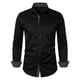 thumbnail image 1 of Camisas Y s Camisa de manga larga con solapa de a juego de colores a la moda informal para hombre (Black, M), 1 of 4