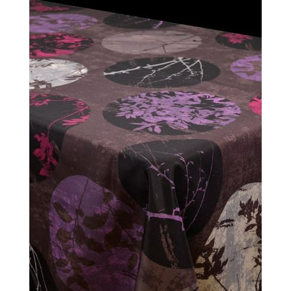 Dark Circle 100% Polyester, Stain Resistant Tablecloth 118 x 59 inch