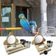 thumbnail image 5 of Percha de Madera para Loros, Espejo para Periquitos, Juguete para Pájaros, Percha para Loros con Espejo y Vasos para Comida, Jaula de Juguete para Agapornis B, 5 of 6